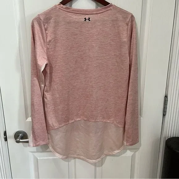 under armour pale pink long sleeve crew neck top size medium - Picture 7 of 13